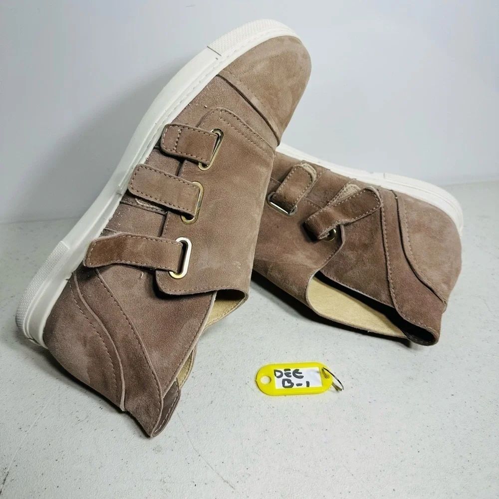 Stuart Weitzman Suede Leather Slip On Strap High Sneaker Size 6